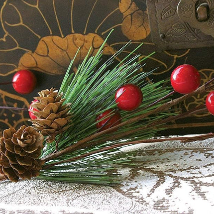 Winter Garland Christmas Decoration of Red Berries, Pine Cones & Evergreen Pine Needle – Unlit Holiday Berry Décor for Home, Kitchen, Bar & Fireplace & Decorative Outdoor Greenery 6 Ft Long Clearance
