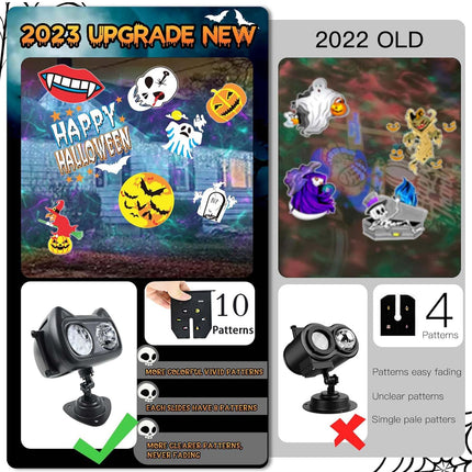 Christmas Projector Lights Outdoor, 2-in-1 Moving Patterns Landscape Lights, 30 HD Effects (3D Ocean Wave) Projection Light for Xmas Halloween Party Garden Decorations