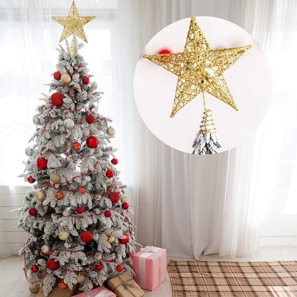 10” Christmas Tree Topper Star Tree-top Star Christmas Tree Decoration Indoor Party Home Decoration (Gold)