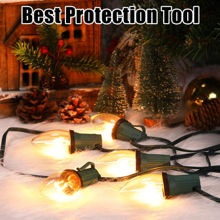 100 Pcs C9 Seal Ring Christmas Socket O-Ring Quick Connector Seals Protect C9 String Wire Strings with E17 Bases (Black)