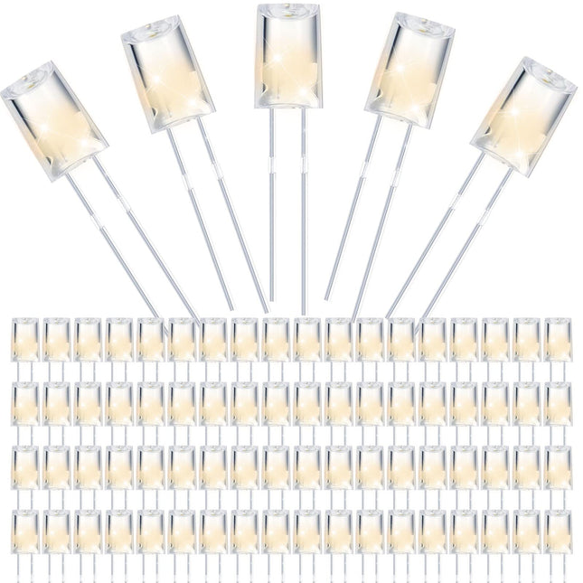 Mudder 400 Pcs LED 5mm Christmas String Lights Replacement Bulbs Energy Efficient LED Halloween Wire Light Set Connectable Home Decor Light Bulb for Festival Patio Garden Wedding Holiday (Warm White)