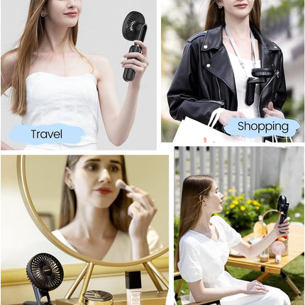 Easyacc Portable Handheld Fan, 5000Mah 32H Rechargable Personal Fan, 5 Speed Powerful Ultra Quiet Usb C Small Desk Fan, 180° Fold
