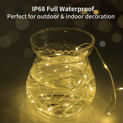 2 Pack Fairy String Lights Plug in, 33Ft 100 Micro Starry LED Starry Fairy Lights IP68 Full Waterproof with Remote for Bedroom Garden Christmas Decor (Warm White)