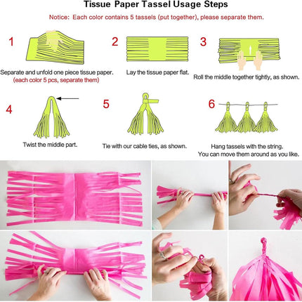We Moment Sage Green Tissue Tassel Garland for Neutral Baby Shower Sage Green Party Nursery Classroom Decorations，DIY Kits,15PCS（Sage Green，Cream，Khaki）