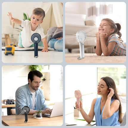 Etsfmoa Portable Handheld Fan With Bracket Buckle,2200 Mah Battery Rechargeable Personal Mini Fan,3 Speeds,Summer Kids Women Men