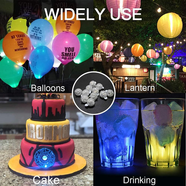 JJGoo 30Pcs Multicolor LED Balloon Lights, Waterproof Flash Round Tiny Led Light for Paper Lantern Easter Egg Pumkin Birthday Party Wedding Decoration