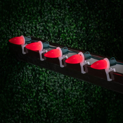 Novelty Lights 25FT C9 LED Ceramic Plastic Christmas Lights (25 Bulbs) Novelty Lighting, C9 Christmas Lights Outdoor (Red)
