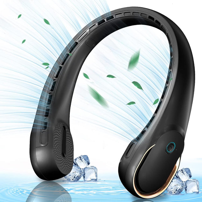 Portable Fan, Neck Fan + Mini Handheld Fan, 3 Speeds, Usb Rechargeable, Long Use Time, Personal Fan Battery Operate For Outdoor