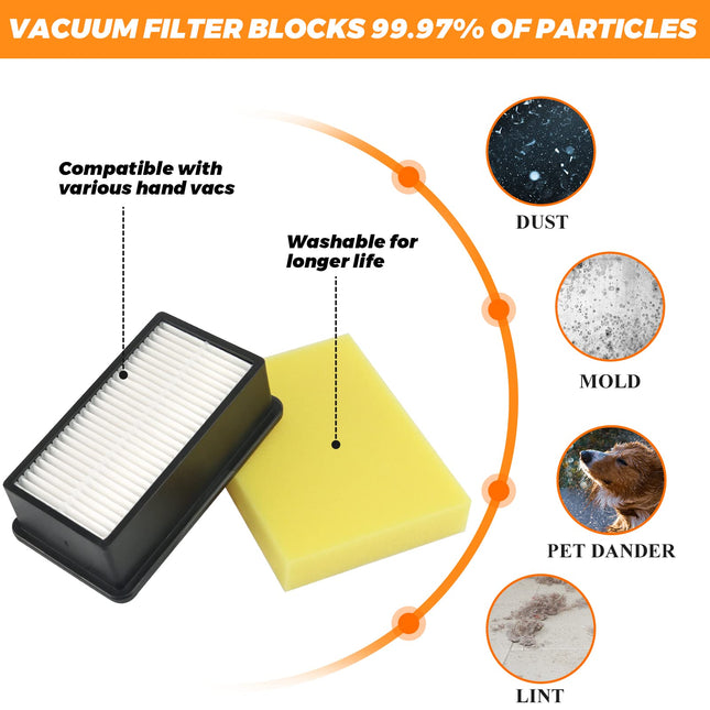 1008 Vacuum Filters 2 + 2 Pack Compatible For Bissell 1008 Cleanview Upright 9595A 1819 1822 1825 1831 1330 1332 Compare To Part 2032663 1601502 2 Premotor Foam & 2 Postmotor Filters 1 Brush