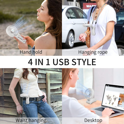 IShuanf Waist Clip Fan, BtteryPowered Portable Necklace Fan, Foldable Handheld Fan, Three Fan Speeds, Suitable For Maintenance
