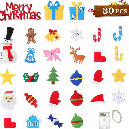Felt Christmas Tree for Kids - 3.2 FT Felt Christmas Tree with 30 Pcs Ornaments, Xmas s for Kids Christmas Door Wall Hanging Decorations