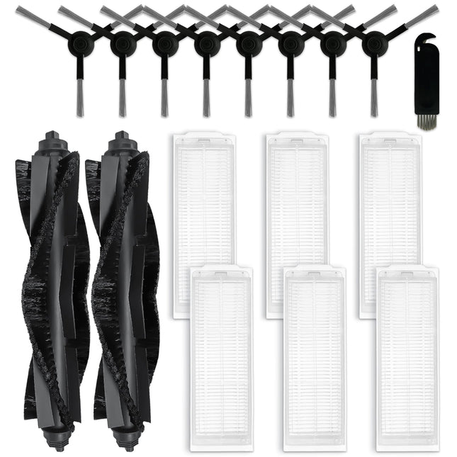 Parts Compatible With Robot Vacuum Cleaner Wvcr200S Accessories, 2 Main Brushes, 6 Hepa Filters, 8 Side Brushes Attachment Spare Pack