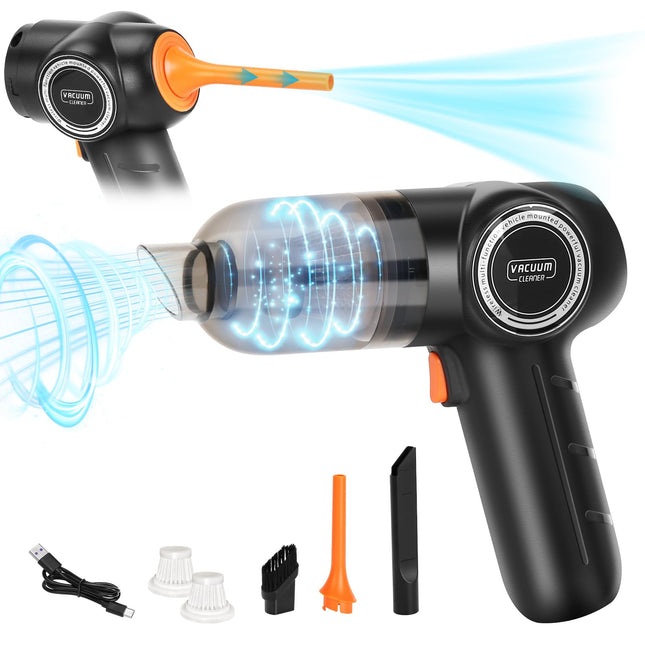 Car Vacuum Cleaner, Cordless Handheld Vacuum, 9000 Pa Portable Mini Vacuum With Multinozzles, Rechargeable 2In1 Car Vac & Air Blower For Carcomputerkeyboarddeskhomepetsewing Machine