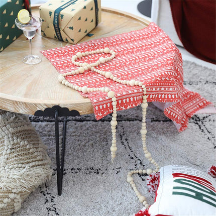 2PCS Wooden Beads Garland 14.4 Feet, Wood , Boho Christmas Tree Hanging Decorations Rustic Farmhouse Home Decor for Wall Table Thanksgiving for Mom
