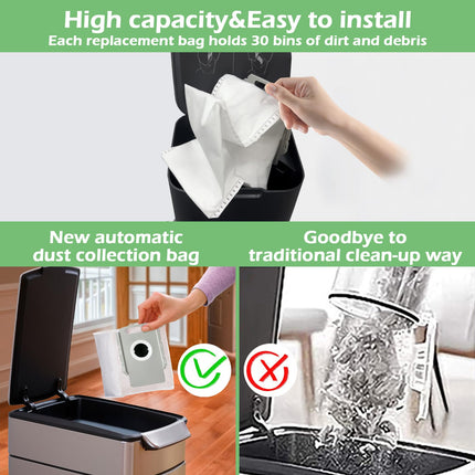 12 Pack Vacuum Bags For Irobot Roomba, Compatible With Irobot Roomba Bags I&S&J Series, For I3+, I4+, I6+, I7, I7+7550, J7, J7+, I8+, S9+, Automatic Dirt Disposal Bag