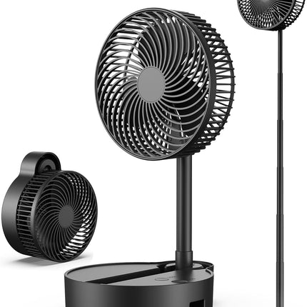 Koonie 10000Mah Portable Fan, 8 Inch Foldable Stand/Desk Fan Up To 20 Hours Night Light Battery Powered Fan Cordless Height