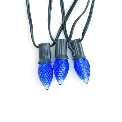 Meconard C7 Led Replacement Christmas Light Bulbs, C7 Shatterproof Led Bulbs for Christmas Indoor Outdoor String Lights, E12 Candelabra Base, Commercial Grade Holiday Bulbs, Blue, 25 Pack