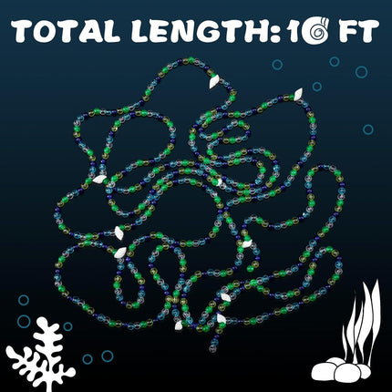 Cindeer 16 ft Christmas Beaded Conch Starfish Garland Ocean Themed Beach Garland Christmas Decorations Handcrafted Beaded Party Supplies for Christmas Tree Home Mantel Curtain Decor Fireplace Wedding