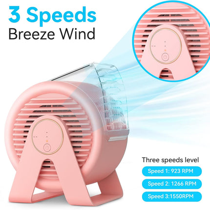 Misby Desk Fan 5.5 Inches, Small But Powerful Ultra Quiet Person Mini Fan, 60° Rotate Small Table Fan 3 Speeds Adjustable