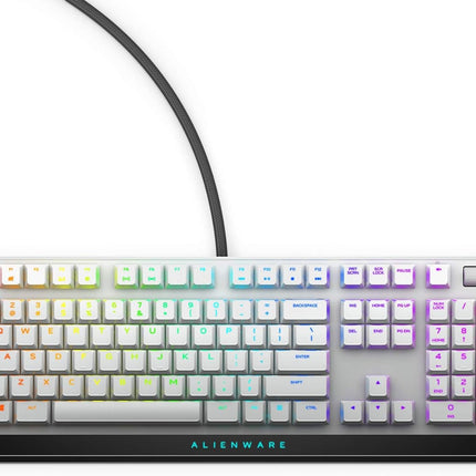 New Alienware Low-Profile RGB Gaming Keyboard AW510K Light, Alienfx Per Key RGB Lighting, Media Controls and USB Passthrough, Cherry MX Low Profile Red Switches, Lunar light