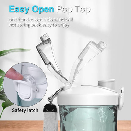 DENOKIN Portable Blender, Shakes and Smoothies Cordless Personal Size Blender 20oz with 6 Blade and a Travel Lid (Apple White)