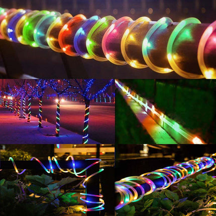 Battery Rope Lights Outdoor Waterproof,100 LED 33ft Garden Lights with 8 Modes, Waterproof Led Rope Lights for Christmas Xmas Bedroom Patio Garden Yard Tree Wedding and Holiday Decor