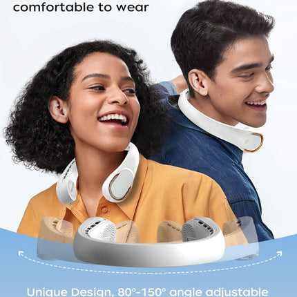 Neck Fan, Portable Fan Around Neck, 4000Mah Battery Operated Wearable Personal Fan With Usb Rechargeable, 3 Wind Speed, Fast Cool