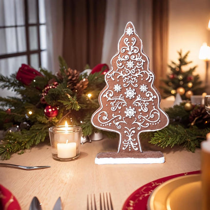 Christmas Tree Decorations Indoor Gingerbread Decor Table Top Christmas Decorations Resin 6 2.25 10 Inch Gingerbread Tree Christmas Kitchen Tabletop Xmas Tree Decor
