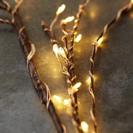 ZHONGXIN Lighted Willow Vine, Copper Wire Twine Branch Lights, 5FT 160 Warm White LED Lighted Twig Vine Garland with Timer&Dimmer for Walls Fireplace Bedroom Living Room Decoration