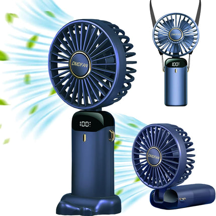 Mini Handheld Fan, Portable Personal Fan Hanging Neck Fan 90° Adjustable Usb Rechargeable 3000Mah Small Desk Fan 5 Speed For Home