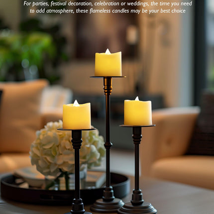 Homemory 12Pack Timer Flameless LED Votive Candles, Long Lasting Battery Operated Tea Light with Timers, 6 Hours On and 18 Hours Off Cycle Automatically for Wedding,Table Decorations (Ivory Base)