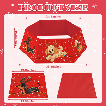 Christmas Tree Collar for Artificial Trees, Christmas Decoration for Dog Mom Dad, Fabric Hexagonal Base Tree Collar Skirt for Xmas Tree Decorations Holiday Party