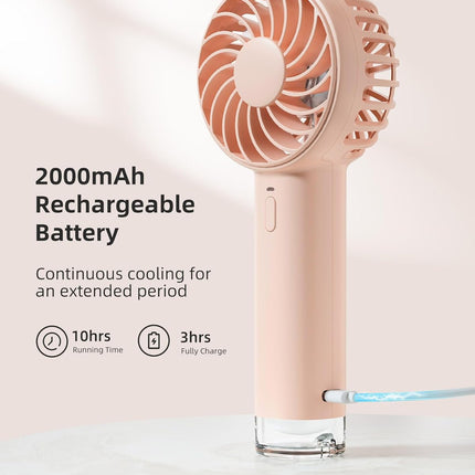 Koonie Portable Mini Handheld Personal Fan, Powerful 3 Speeds Small Desk Fan With Led Light, Cute Design Eyelash Makeup Battery