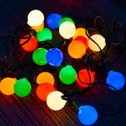 GOOTHY 25Ft Outdoor Multicolor Christmas Lights, G40 Globe Patio String Lights with 27 Ceramic Colorful Bulbs(2 Spare), Outside Christmas Lights for Holiday Party Backyard Christmas