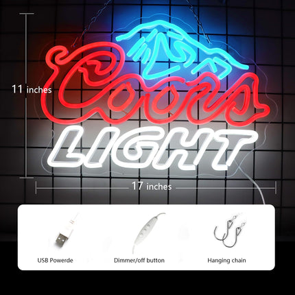 JFLLamp Crs LIGHT Neon Signs for Wall Decor Neon Lights for Bedroom Led Signs Suitable for Man Cave Bar Pub Restaurant Christmas Birthday Party Led Art Wall Decorative Crs Light Bar Sign, 5V Usb Power, 1711 Inch(Azure+red+white）