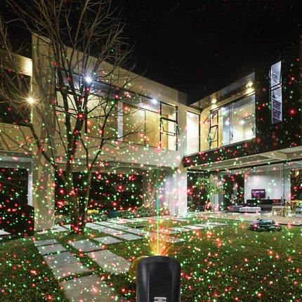 Christmas Laser Light Projector Red and Green Star Laser Lights Show with Timer for Outdoor Decorations Waterproof Landscape Lighting for Christmas and Holidays