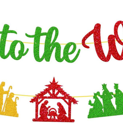 Merry Christmas Decoration Joy to The World Sign Banner Felize Navidad Garland Decor Let Jesus Light Your Way Backdrop Nativity God Bible Theme Xmas Party Event Anniversary Gala Celebration Supplies
