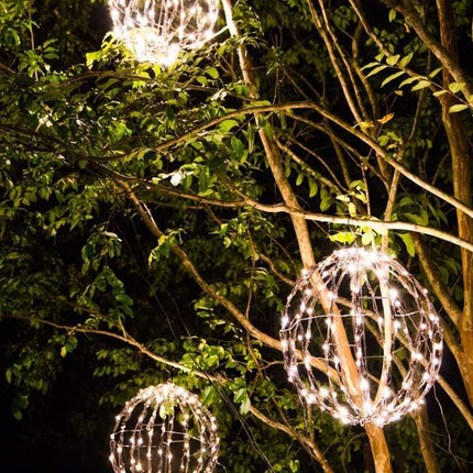 Elf Logic 16” Outdoor/Indoor LED Christmas Light Ball. Durable, Waterproof, Long-Lasting, Lightweight Bright Light Ball. Warm LED Lights for Holiday Decor, Patio, Wedding Decor