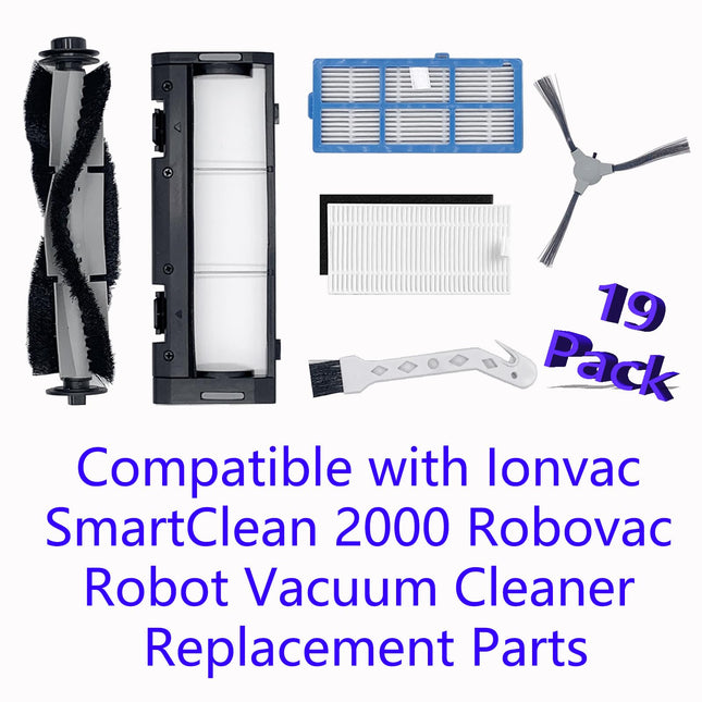 Brush Filter Accessories Kit Compatible With Ionvac Smartclean 2000 Robovac Robot Vacuum Cleaner Parts 19 Pack