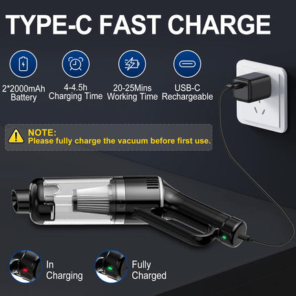Handheld Vacuum Cordless,Car Vacuum Cleaner With Large Capacity Dust Bin,Hand Held Vacuum Cordless Rechargeable,Mini Hand Vacuum With Multi Accessories,Lightweight Portable Vacuum For Car,Home