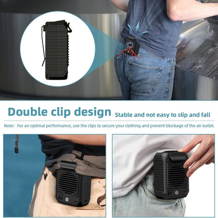 Civpower Portable Waist Clip Fan, 10000Mah Battery Personal HandsFree Belt Fan, 3 Speeds, Body Fan For Outdoor Works, Farm