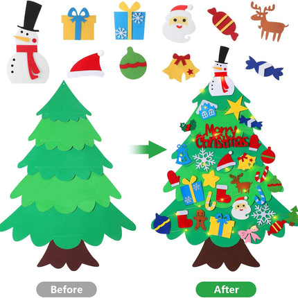 Felt Christmas Tree for Kids - 3.2 FT Felt Christmas Tree with 30 Pcs Ornaments, Xmas s for Kids Christmas Door Wall Hanging Decorations