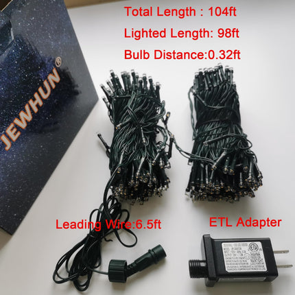 F5 300 LED 100FT Christmas Lights Indoor, Plug in Warm White Christmas String Lights Outdoor,Green Wire Waterproof Christmas Tree Lights for Halloween Wedding Party Home Decos