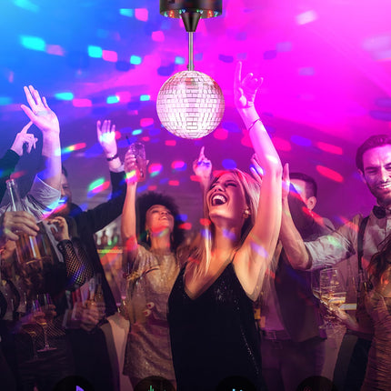 Disco Ball Light, 5 Inch Mirror Disco Ball Light Diffuser, 360° Rotating Small Disco Ball Lights Christmas Lights for Parties Indoor.Birthday, Halloween Christmas Party Decorations