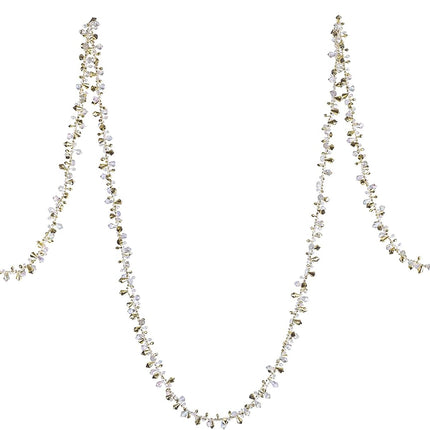 Klikel Christmas Clear Iridescent and Gold Bead Garland, Large Twist Bead String for Christmas Tree 10-feet - Set of 2 Pieces
