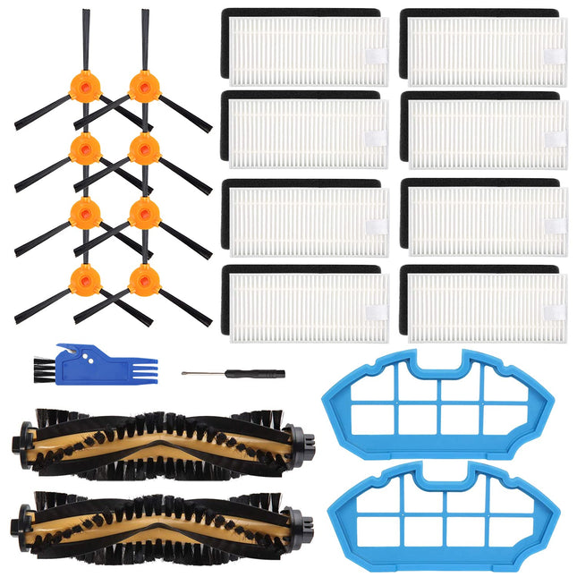 Parts For Ecovacs Deebot N79 N79S Dn622 500 N79W Yeedi K600 K700 Robotic Vacuum Cleaner, Accessories Kit Includes 2 Main Brushes 2 Primary Filter 8 Hepa Filters 8 Side Brushes