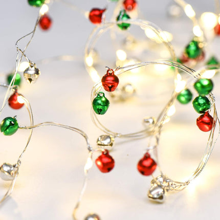 Mudder Christmas Fairy Light Snow Globe Christmas Lights 20 Ft 60 LED String Light Battery Operated Decoration Lights for Christmas Party Bedroom Indoor Outdoor Decoration Red Green Warm