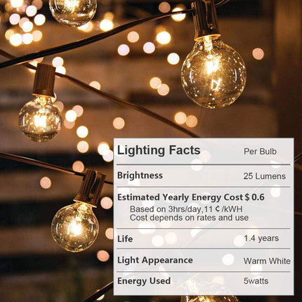 Outdoor String Lights 75ft Patio Lights with 80 G40 Bulbs (5 Spare), Connectable Globe String Lights for Party Tents Patio Gazebo Porch Deck Bistro Backyard Balcony Pergola Decor, Black Wire…
