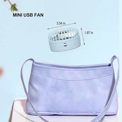 Mini Desk Fan, 3In1 Portable Misting Fan, Necklace Hand Fan With Colorful Led, Small Handheld Fan Foldable, Quiet, Lanyard