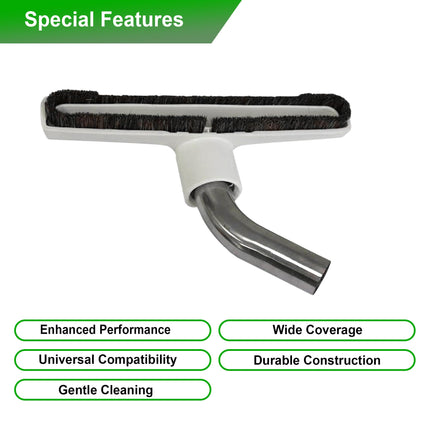 d Vacuum Floor Brush For Eureka & Universal Vacuum Cleaners With 1 ¼ Inch 1.25'' 32Mm Inner Diameter With Horse Hair Soft Bristles 10” Wide White Metal